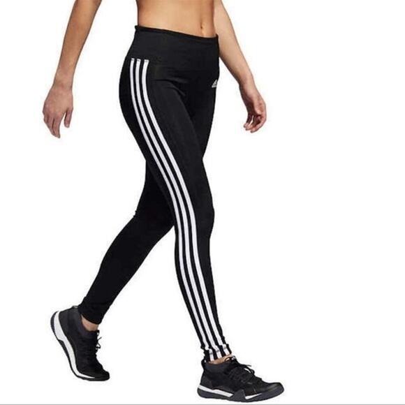 Adidas Aeroready Three Stripe Athletic Leggings Size XS - Picture 1 of 8
